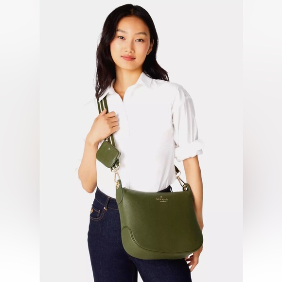 New Kate Spade Rosie Large Crossbody Pebbled Leather Enchanted Green - Picture 2 of 6